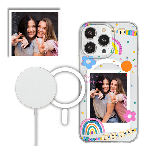 Funda Para iPhone Magsafe Arcoiris Con Foto Favorita