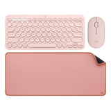 Logitech Combo: Teclado K380 + Mouse M350 + Desk Mat / Rosa