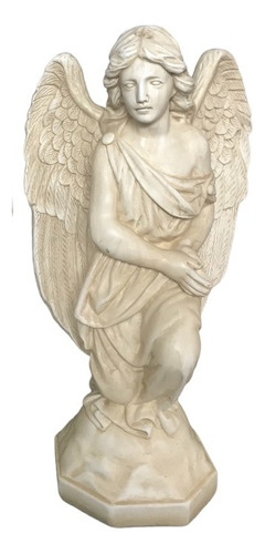Belíssima Estátua Grande Anjo Mãos Baixa Marfim