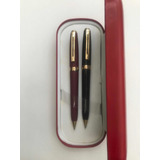 2 Lapiceros Prelude De Sheaffer Negro Y Rojo Con Clip Dorado