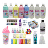 Mega Kit Colas Coloridas Desativa Slime + 5 Neve Artificial