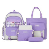 Mochila Kawaii Set 4 Piezas Importado Cute Estilo Coreano