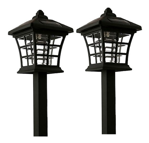 Combo 2 Estaca Farol Solar Jardín Led Impermeable Exteriores