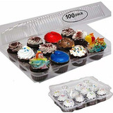 Caja De 100 Recipiente Para Cupcakes De 12 Compartimentos Co