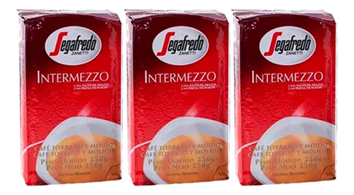 Pack X 3 Café Tostado Molido Segafredo Intermezzo 250 Gr