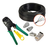 Pack 50mts Cat 5e Ext+crimpead+10 Rj-45 Blind.+10 Capuchones