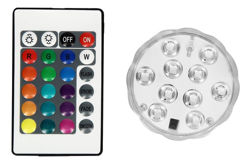 Lámpara Led Subacuática Impermeable Control Remoto 16 Colors