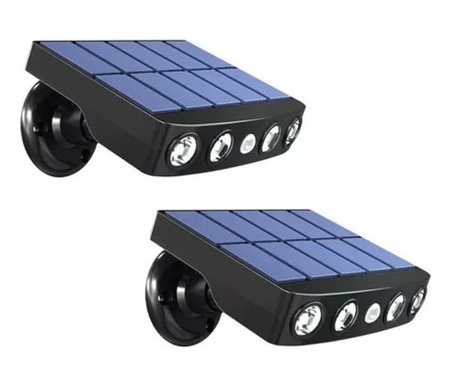 Pack 2 Foco Solar Led Jardin Pared Articulada Sensor Aplique