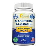 Glicinato De Magnesio 400 Mg - 180 Tabletas - Suplemento De 