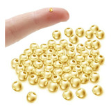  Perlas Redondas De Plata 925 Bañadas En Oro De 18k Compatib