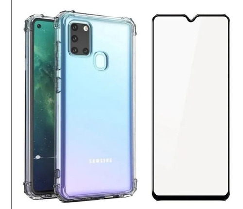 Pack  Carcasa Para Samsung A02  Transparente + Lamina Vidrio