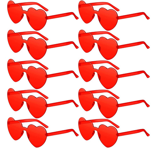 10pares Gafas De Sol De Corazón Accesorios Moda Mujer Lentes