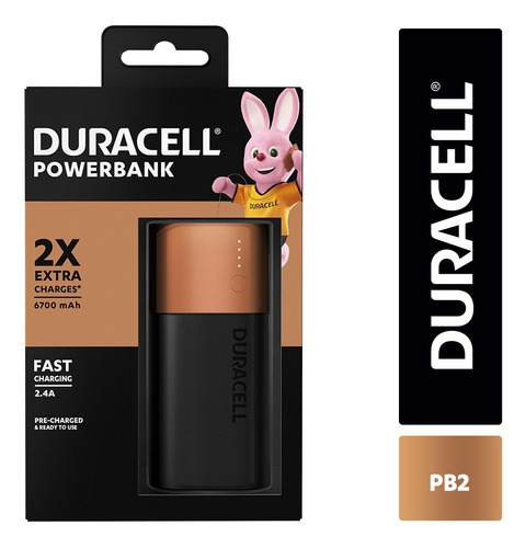 Power Banks Duracell Pb2 6700 Mah Color Negro