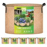 Glgrowbag25x5tan Paquete De 5 Bolsas De Cultivo De Plan...