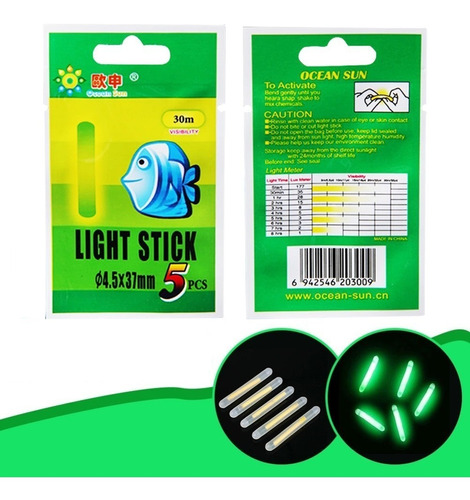 50 Un Bastão Luminoso Pesca Noturna Luz Química Light Stick 