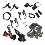 Kit Frenos V Brake, Cambios, Desviadores Y Cadena Bici Mtb