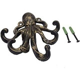 Pulpo Perchero De Pared Decorativo De Hierro Fundido Antiguo