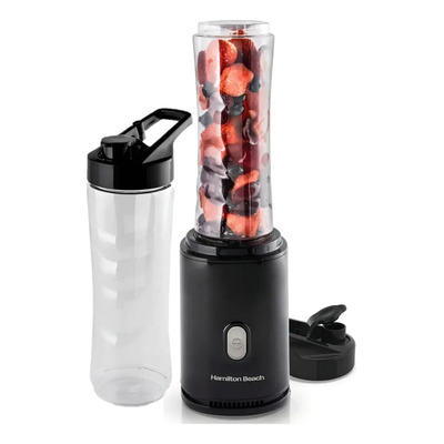 Blender Hamilton Beach® Portátil Mini Liquidificador 2 Garrafas Squeeze Tritan Bpa Free 600ml Com Tampas To Go Bebidas Vitaminas Sucos Shakes Smoothies Academia Compacto (tritura Gelo - Pulsar) | Frete grátis