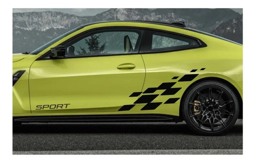 Calcas Sticker Diseño Deportivo Sport Para Costados Auto