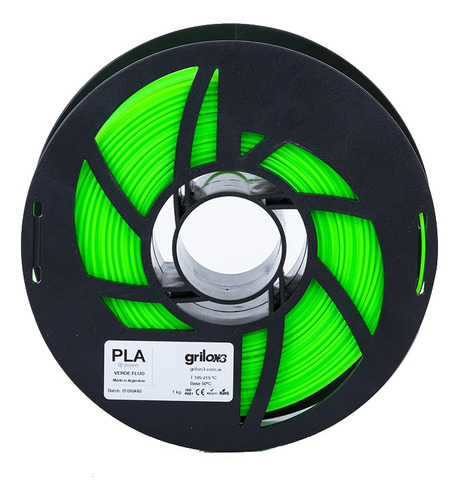 Filamento 3d Pla Grilon3 De 1.75mm Y 1kg Color Verde Flúor