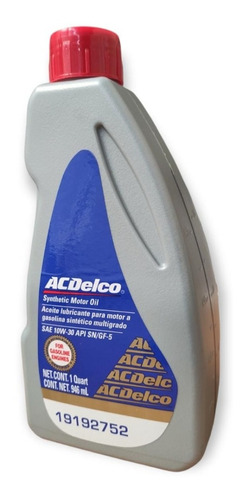 Aceite Acdelco Sintetico 10w30 946 Ml
