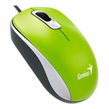 Mouse Genius Dx-110 Usb Óptico 3 Botones Ambidiestro Verde