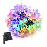 Lampara Guirnalda Luces Led Solar Flor Mutil-color 50luz 7m