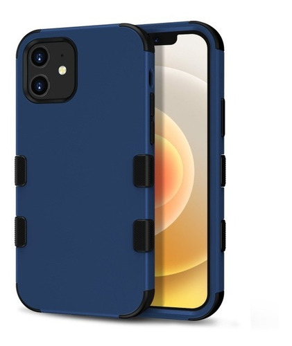 Funda Para iPhone 12 Mini (5.4) Diseño Tuff Uso Rudo Azul