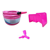 Kit  Jardim Rosa Mangueira 10 Metros + Suporte + Torneira