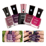 Kit 4 Esmaltes Risque Diamond Gel Tons Escuros + Top Coat 