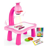 Mesa De Desenho Infantil Mesa Projetor Pintar Divertida Rosa