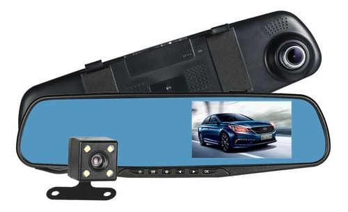 Espejo Retrovisor Dvr Pantalla 4.3 Pulgadas Y Cámara Reversa