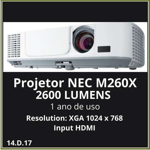 Projetor Nec M260x (2600 Lumens Com Hdmi) 1 Ano De Uso