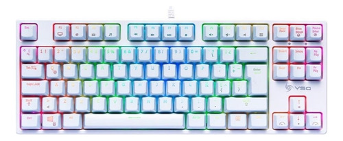 Teclado Gamer Vsg Alnitak Qwerty Kailh Blue Español Latinoamérica Color Blanco Con Luz Rgb