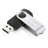 Pendrive 16gb 2.0 Multilaser Twist Preto E Prateado Pd588