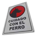 Señaletica Cartel Adhesivo Cuidado Con El Perro 20x30cm