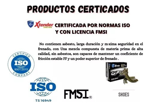 Bandas De Freno Trasera Toyota Corolla 1.6 2001-2002  #8105 Foto 3