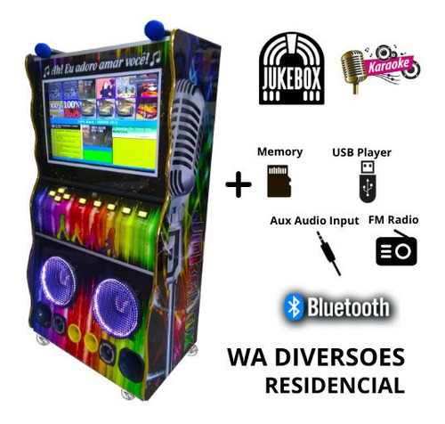 Maquina De Musica Jukebox E Karaoke Residencial 32 Pol Smart