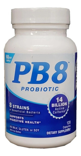 Probiótico Pb8 120 Caps Saúde Digestiva 14 Bilhões Importado