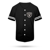 Jersey Casaca Beisbolera Raiders Logo Baseball Bordada