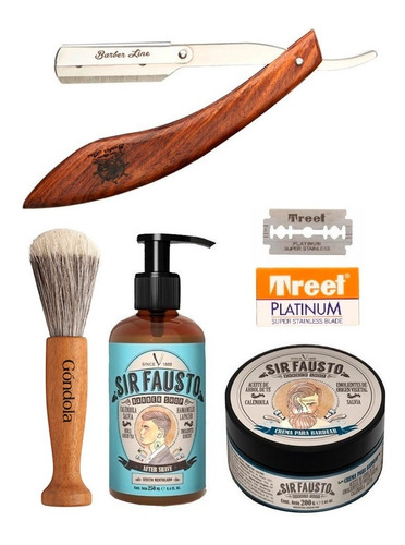 Kit Barbero Navaja Eurostil + Crema + After Shave Sir Fausto