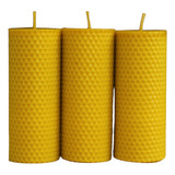 Mini Cirio De Cera De Abeja // Velas De Miel 3 Piezas 