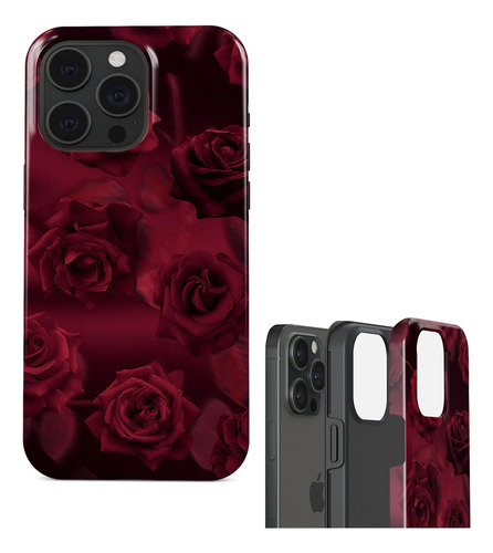 Carcasa Diseño Rosas Rojas Funda De Doble Capa Para iPhone