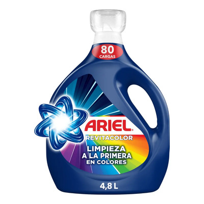 Detergente Líquido Ariel Revitacolor 4.8L Limpieza a la Primera en Colores | Envío gratis