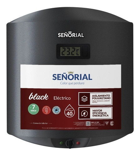 Termotanque Eléctrico 40 Lts Nuevo Señorial Family Black 2.0