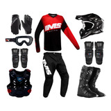 Kit Equipamento Completo Trilha Motocross Ims Light 19 Fluor