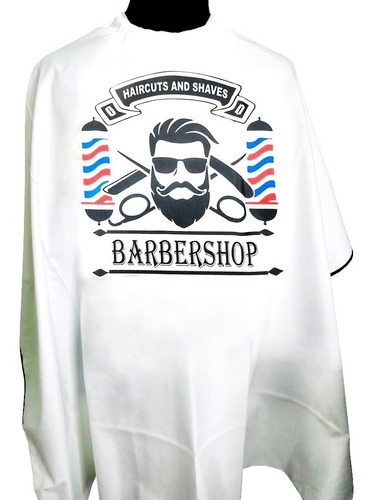 Capa Barberia Para Corte Microfibra Blanca 540 - Barbershop