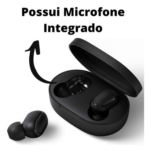 Fone Bluetooth Sem Fio Preto Caixinha Para Samsung S23 Plus