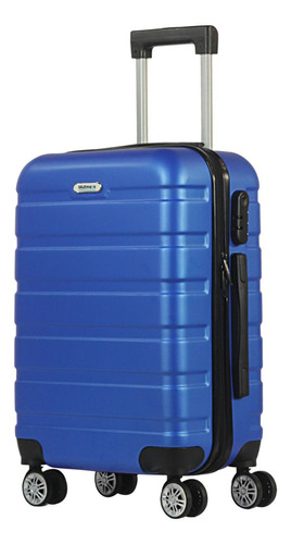 Mala Bordo Viagem Multmaxx 10kg Fechadura Rodas Abs 360 Azul