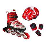 Patines Linea Semiprofesionaes Kit Sport En Goma Luces